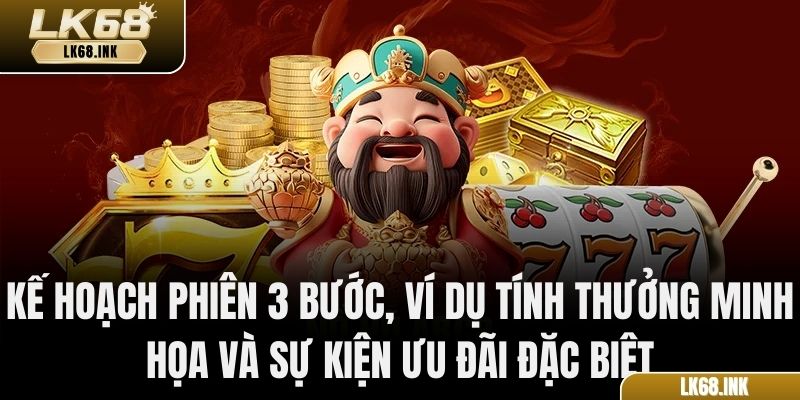 Kế hoạch phiên 3 bước, ví dụ tính thưởng minh họa và sự kiện ưu đãi đặc biệt