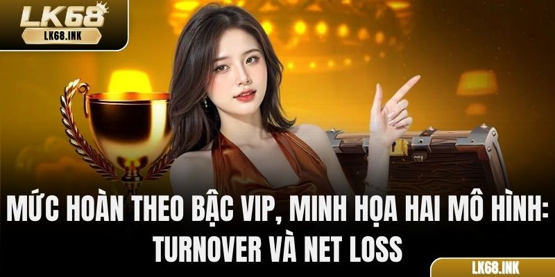 Mức hoàn theo bậc VIP, minh họa hai mô hình: turnover và net loss