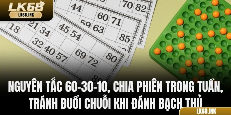 Nguyên tắc 60–30–10, chia phiên trong tuần, tránh đuổi chuỗi khi đánh bạch thủ